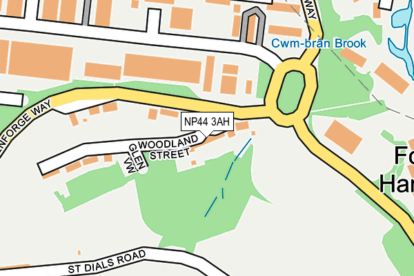 NP44 3AH map - OS OpenMap – Local (Ordnance Survey)