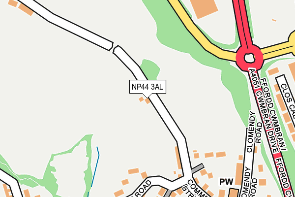 NP44 3AL map - OS OpenMap – Local (Ordnance Survey)