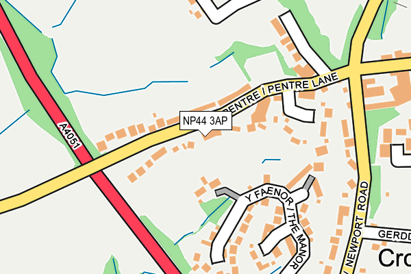 NP44 3AP map - OS OpenMap – Local (Ordnance Survey)