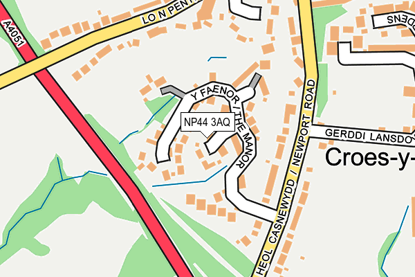 NP44 3AQ map - OS OpenMap – Local (Ordnance Survey)