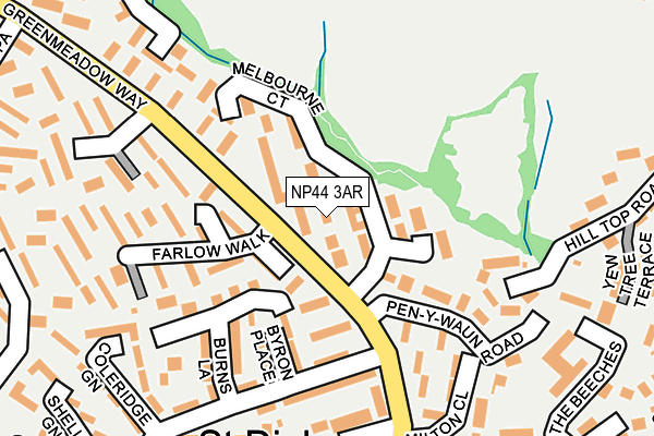 NP44 3AR map - OS OpenMap – Local (Ordnance Survey)