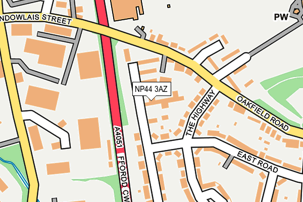 NP44 3AZ map - OS OpenMap – Local (Ordnance Survey)