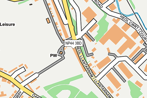 NP44 3BD map - OS OpenMap – Local (Ordnance Survey)