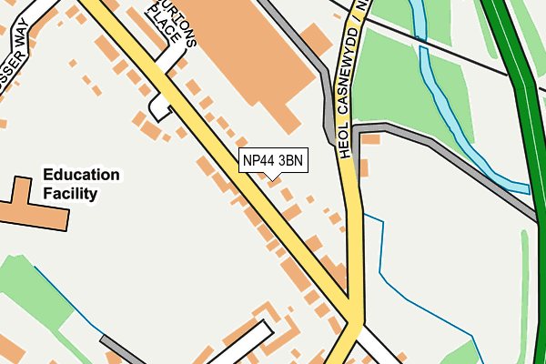 NP44 3BN map - OS OpenMap – Local (Ordnance Survey)