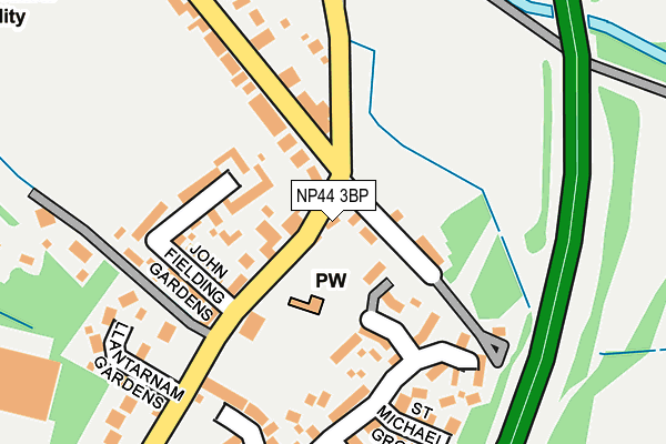 NP44 3BP map - OS OpenMap – Local (Ordnance Survey)