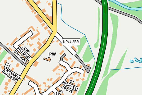 NP44 3BR map - OS OpenMap – Local (Ordnance Survey)