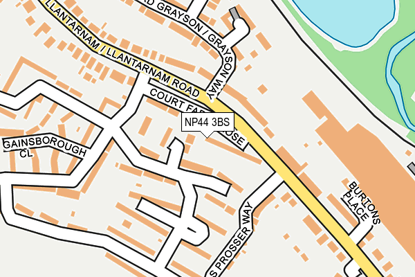 NP44 3BS map - OS OpenMap – Local (Ordnance Survey)
