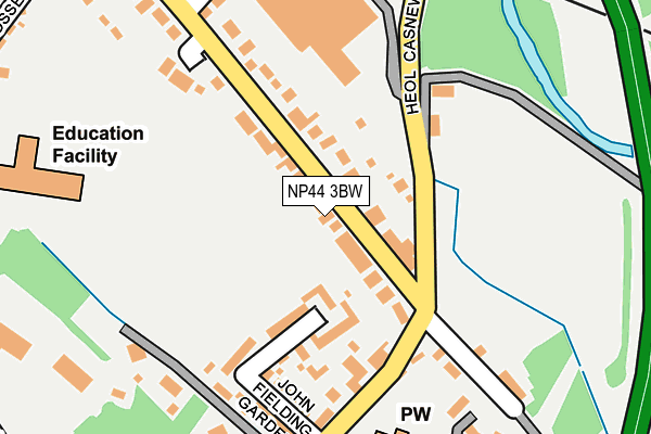 NP44 3BW map - OS OpenMap – Local (Ordnance Survey)