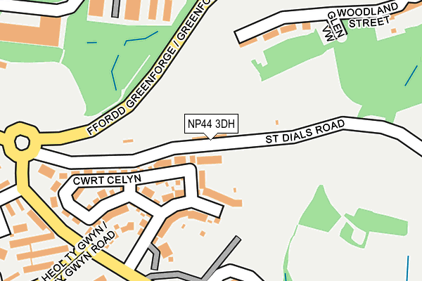 NP44 3DH map - OS OpenMap – Local (Ordnance Survey)