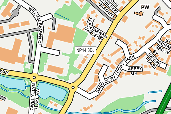 NP44 3DJ map - OS OpenMap – Local (Ordnance Survey)