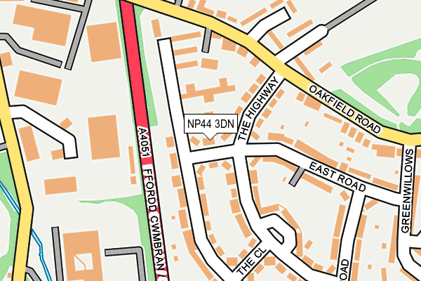 NP44 3DN map - OS OpenMap – Local (Ordnance Survey)