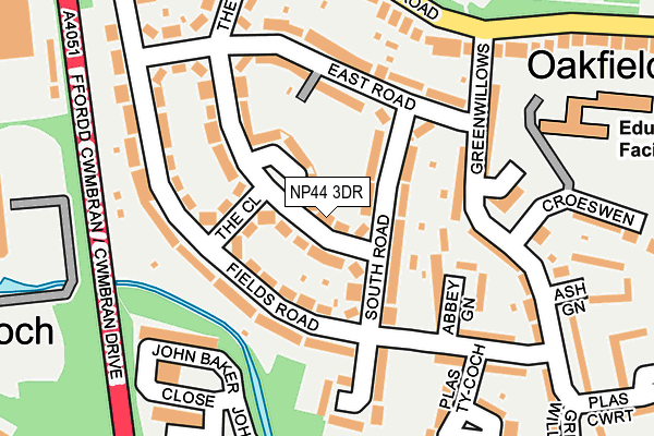 NP44 3DR map - OS OpenMap – Local (Ordnance Survey)
