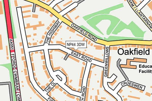 NP44 3DW map - OS OpenMap – Local (Ordnance Survey)
