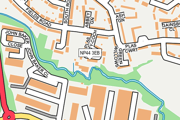 NP44 3EB map - OS OpenMap – Local (Ordnance Survey)