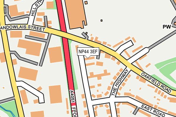 NP44 3EF map - OS OpenMap – Local (Ordnance Survey)