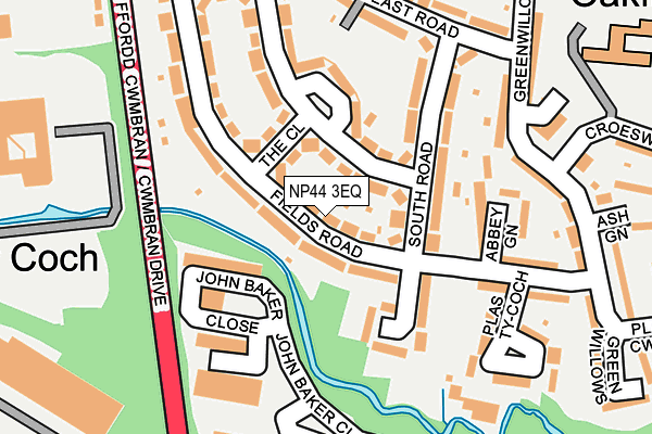NP44 3EQ map - OS OpenMap – Local (Ordnance Survey)