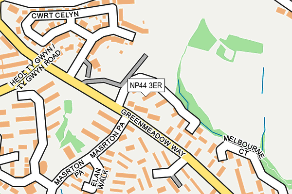 NP44 3ER map - OS OpenMap – Local (Ordnance Survey)
