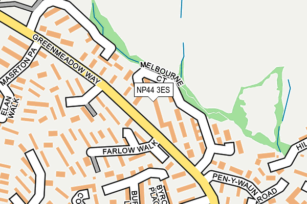 NP44 3ES map - OS OpenMap – Local (Ordnance Survey)