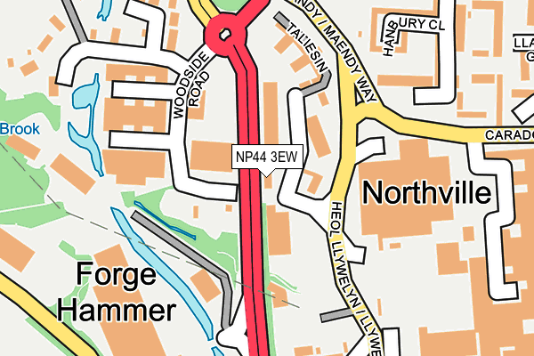 NP44 3EW map - OS OpenMap – Local (Ordnance Survey)