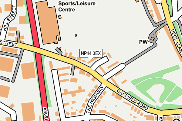 NP44 3EX map - OS OpenMap – Local (Ordnance Survey)
