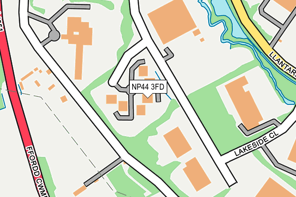 NP44 3FD map - OS OpenMap – Local (Ordnance Survey)