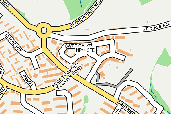 NP44 3FE map - OS OpenMap – Local (Ordnance Survey)