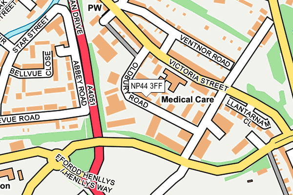 NP44 3FF map - OS OpenMap – Local (Ordnance Survey)