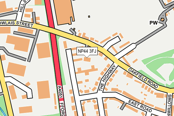 NP44 3FJ map - OS OpenMap – Local (Ordnance Survey)