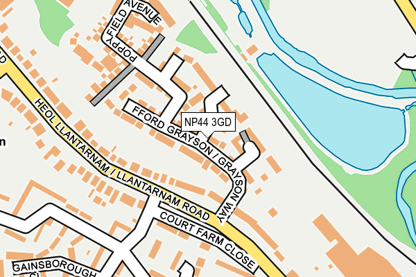 NP44 3GD map - OS OpenMap – Local (Ordnance Survey)