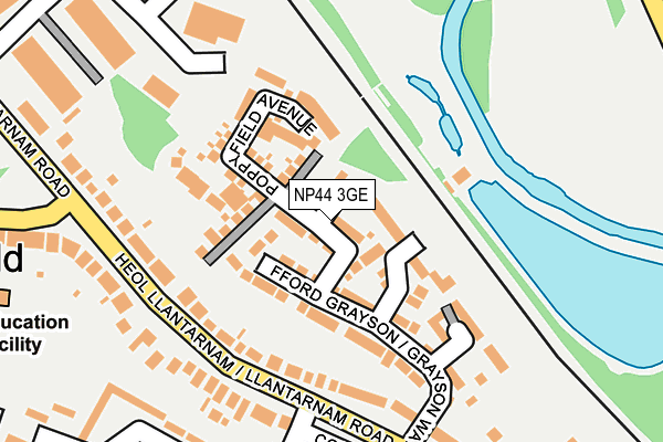 NP44 3GE map - OS OpenMap – Local (Ordnance Survey)