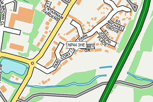 NP44 3HE map - OS OpenMap – Local (Ordnance Survey)
