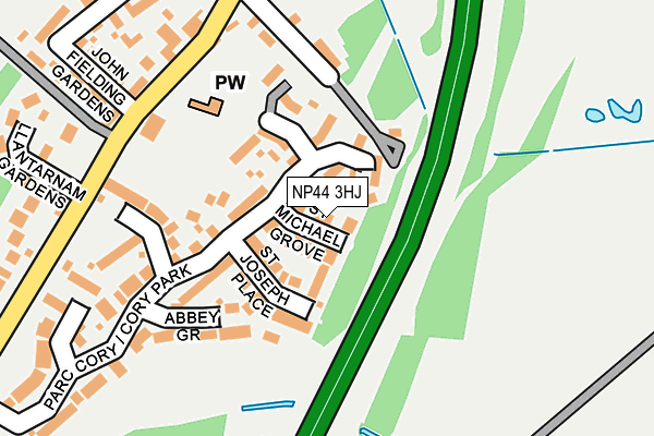 NP44 3HJ map - OS OpenMap – Local (Ordnance Survey)