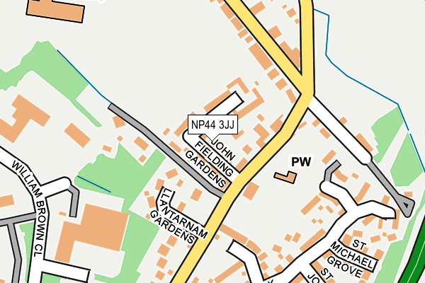 NP44 3JJ map - OS OpenMap – Local (Ordnance Survey)