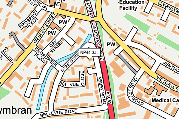 NP44 3JL map - OS OpenMap – Local (Ordnance Survey)