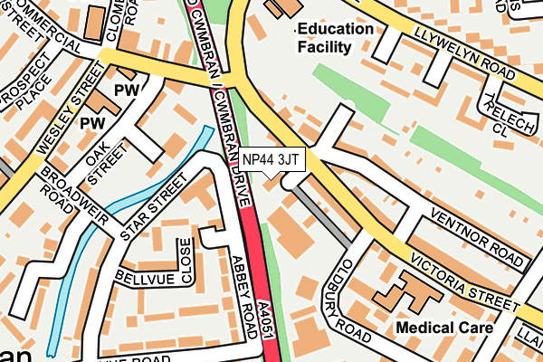 NP44 3JT map - OS OpenMap – Local (Ordnance Survey)