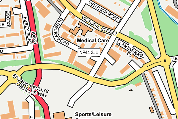 NP44 3JU map - OS OpenMap – Local (Ordnance Survey)