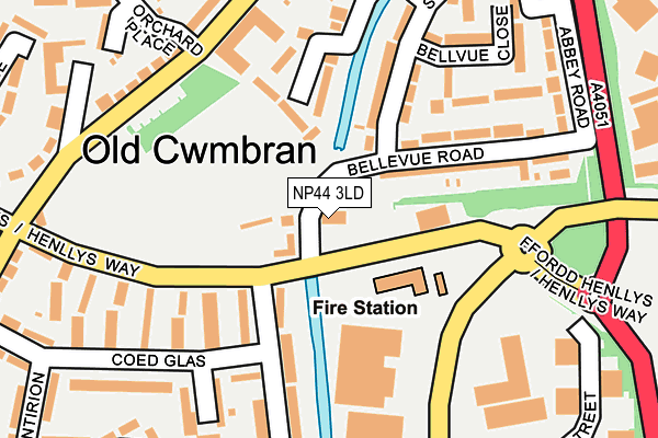 NP44 3LD map - OS OpenMap – Local (Ordnance Survey)