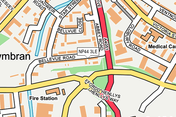 NP44 3LE map - OS OpenMap – Local (Ordnance Survey)