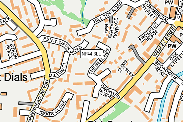 NP44 3LL map - OS OpenMap – Local (Ordnance Survey)
