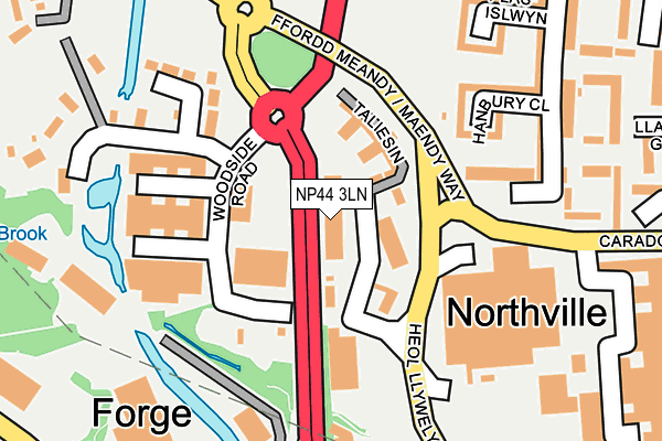 NP44 3LN map - OS OpenMap – Local (Ordnance Survey)