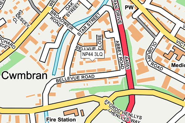 NP44 3LQ map - OS OpenMap – Local (Ordnance Survey)