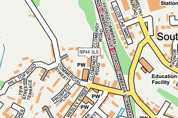 NP44 3LS map - OS OpenMap – Local (Ordnance Survey)