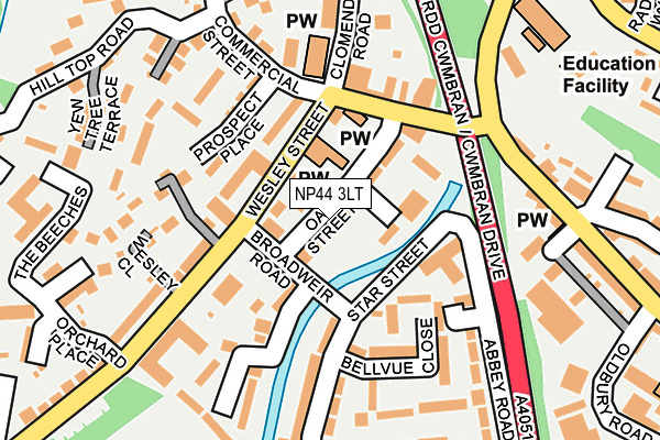 NP44 3LT map - OS OpenMap – Local (Ordnance Survey)