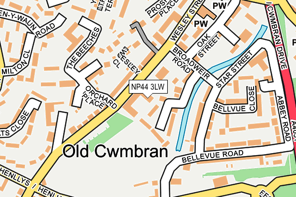 NP44 3LW map - OS OpenMap – Local (Ordnance Survey)