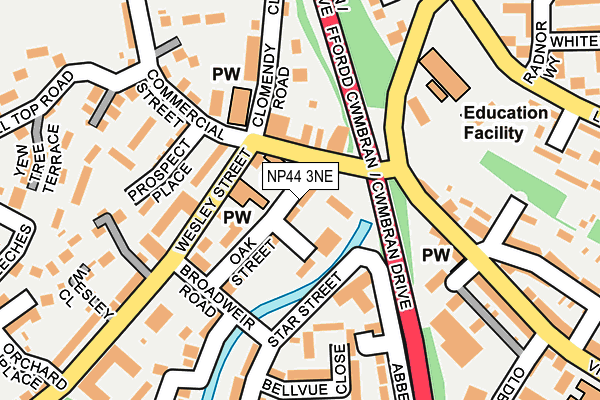 NP44 3NE map - OS OpenMap – Local (Ordnance Survey)