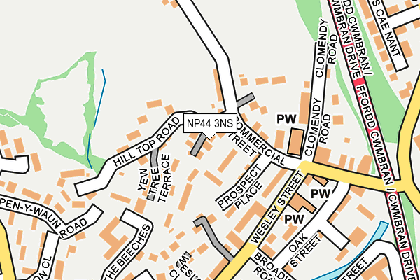 NP44 3NS map - OS OpenMap – Local (Ordnance Survey)