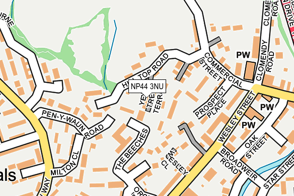 NP44 3NU map - OS OpenMap – Local (Ordnance Survey)