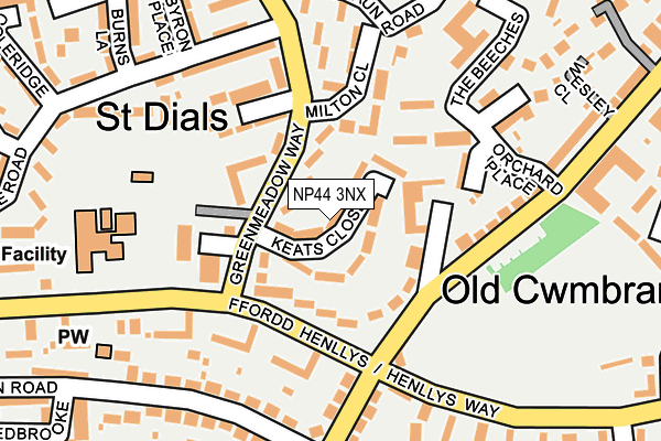 NP44 3NX map - OS OpenMap – Local (Ordnance Survey)