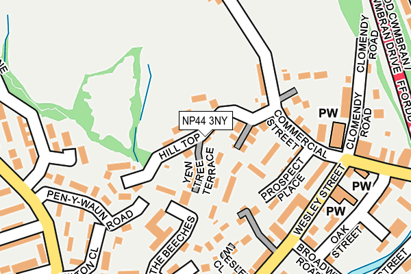 NP44 3NY map - OS OpenMap – Local (Ordnance Survey)