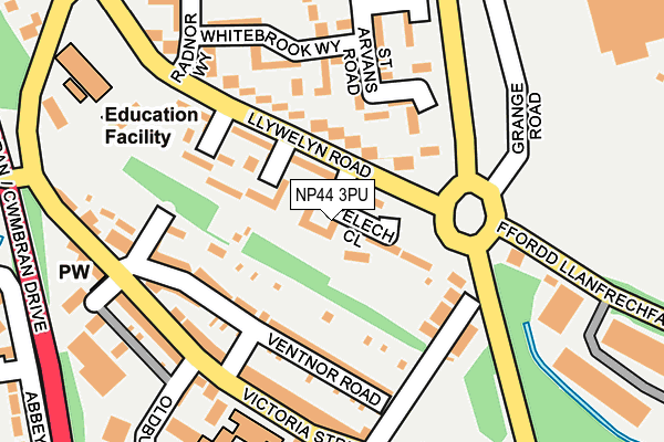 NP44 3PU map - OS OpenMap – Local (Ordnance Survey)